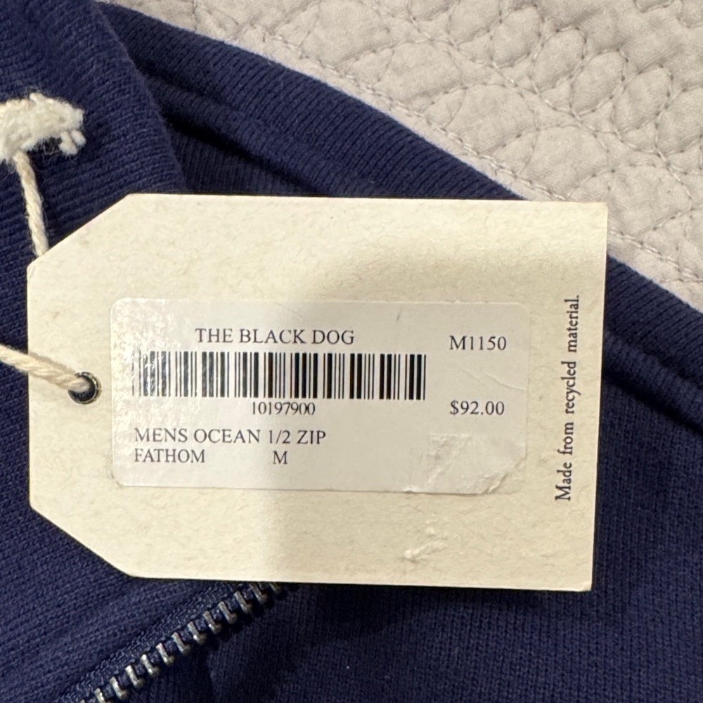 The Black Dog Dark Blue 1/2 Zip Sweatshirt - Picture 2 of 3